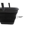 SAMMART 10L (2.6 gallon) Collapsible Rectangular Handy Basket/Bucket (Grey/Black, 1)