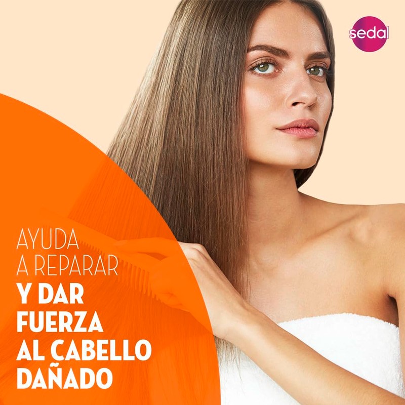 Sedal Shampoo Restauración Instantánea 2 en 1, Naranja, 620 ml