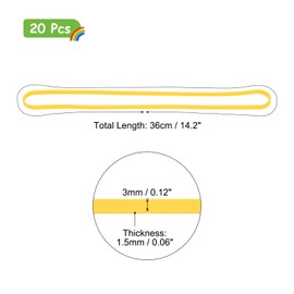 sourcing map 20 Pcs Rubber Bands, 15 Inch Trash Can Large Rubber Bands for Trash Cans Garbage Can Rubber Bands Multifunction Bands for Picnic Camping Party, Yellow