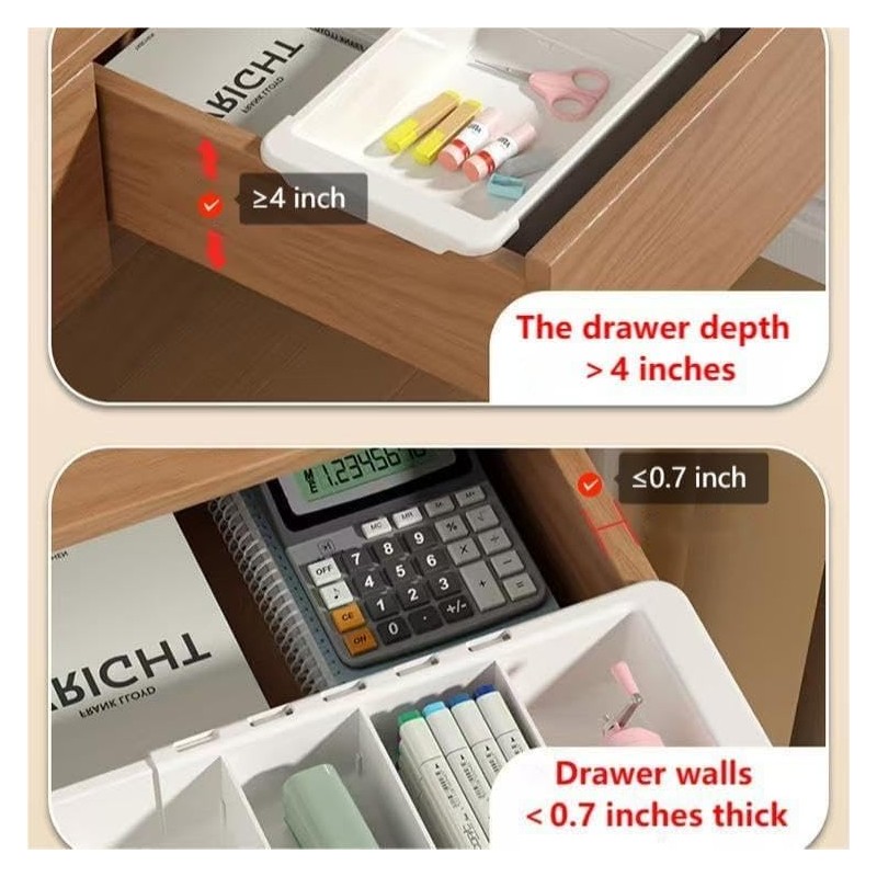 EooUooIP Sliding Drawer Tray with Adjustable Dividers, Expandable Kitchen Storage