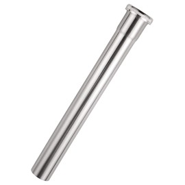 Brass Slip Joint Extension Tube 1-1/4” OD x 12” with Nut and Rubber Washer, P Trap Extension Tube, Sink Drain Tailpiece Tube Extension, Brushed Nickel