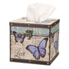 TOLIDA PU+ Wood Square Tissue Box Cover - Retro Household