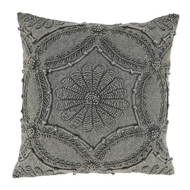 SARO LIFESTYLE Embroidered Mosaic Delight Down Filled Throw Pillow