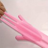 Women'S Pink Silicone Dishwashing Gloves - Thick, Durable, Waterproof, Non-Toxic,