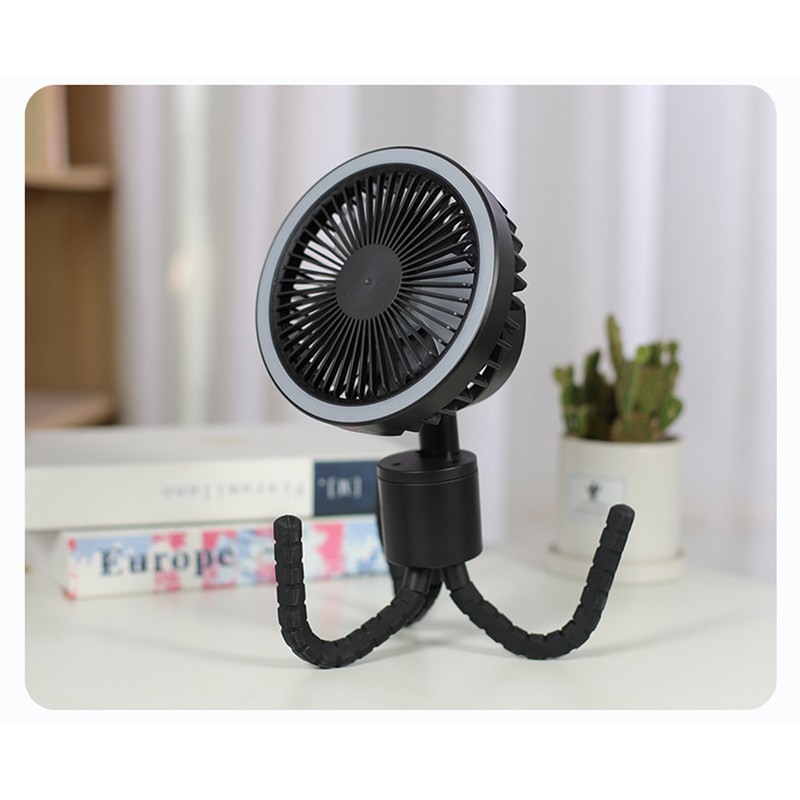 Portable Stroller Fan Handheld LED Night Night USB Rechargeable Multi