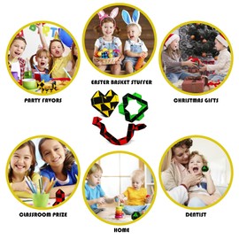 Ganowo Sensory Fidget Snake Cube Twist Magic Puzzle Toys , Puzzle Game Set for Boy Girl,Goody Bag Filler Birthday Gift Bulk Pack of 3 Assorted Colors