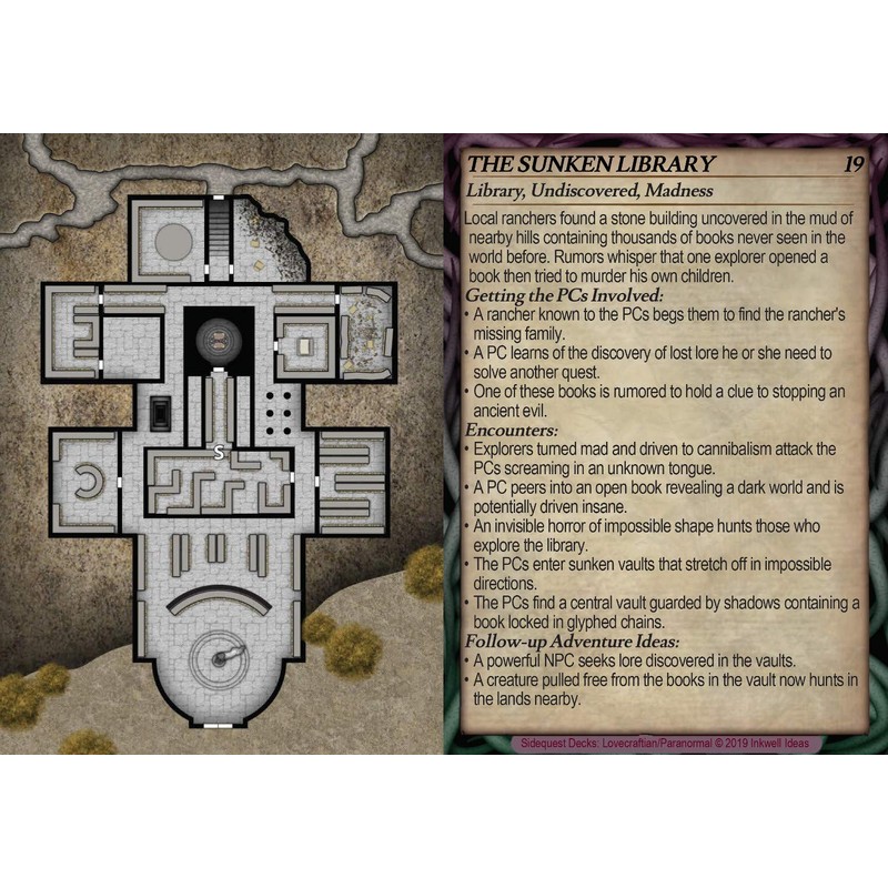 Inkwell Ideas Sidequest Decks: Lovecraftian/Paranormal