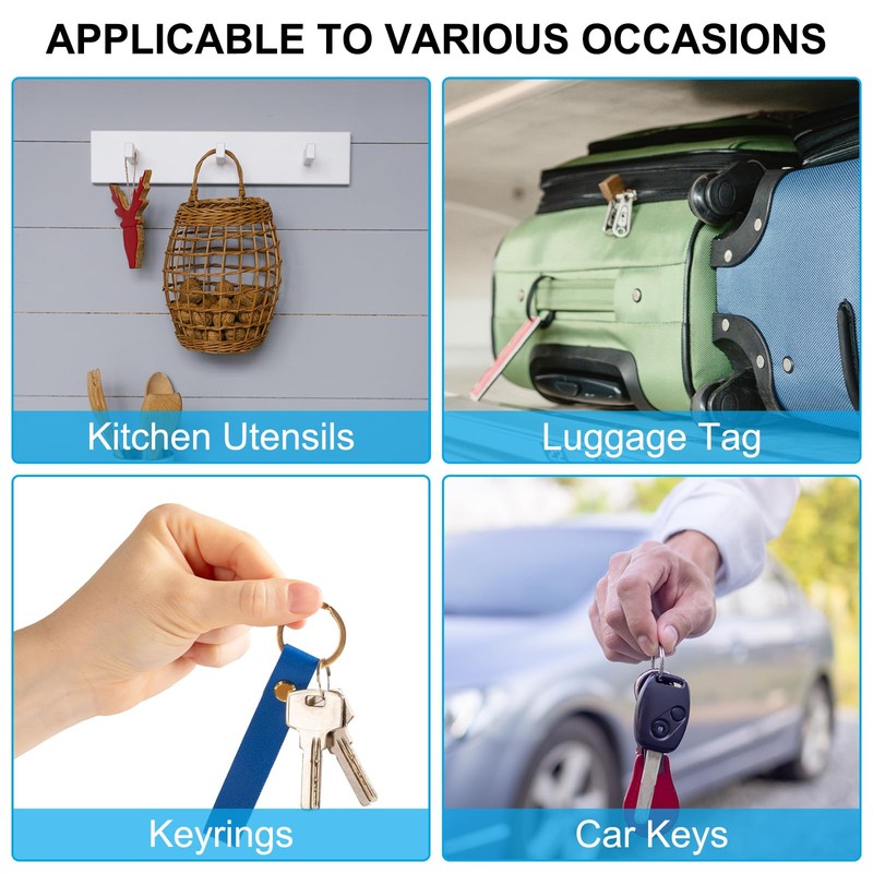 [PATIKIL] 150mm Length Wire Keychain Cable Stainless Steel Key Chain