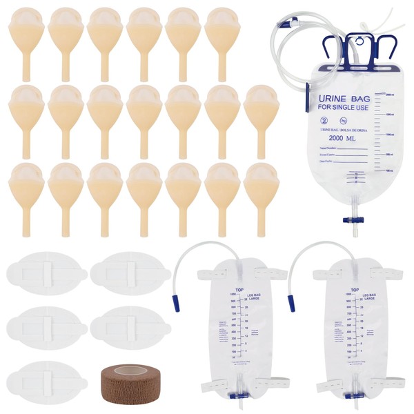 External Condom Catheter for Incontinence Elderly Men, Includes 2x1000ml and