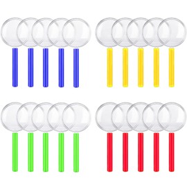 20 PCS Kids Magnifying Glasses, Portable Mini Magnifying Glasses with Colorful Handle, Handheld Magnifying Glass for Children, Science Class, Outdoor Observation