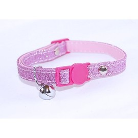 Pet Palace® "Glitter Kitty" Cat Kitten Collar for cats who relish the nightlife plus FREE cute catnip mouse toy! (PERKY PINK)