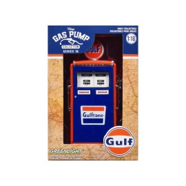 DCD 1954 Tokheim 350 Twin Gas Pump "Gulf" Blue and Orange "Vintage Gas Pumps" Series 16 1/18 Diecast Replica by Greenlight