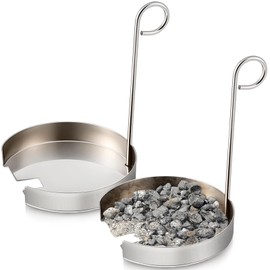 Reallnaive 2 Pack Ash Remover Compatible with Pit Boss Camp Chef Pellet Grill Burn Pot Stainless Steel Pellet Grill Burn Pot Cleaning Accessories Ash Away Cleaning Ash Remover for Burner Gridiron