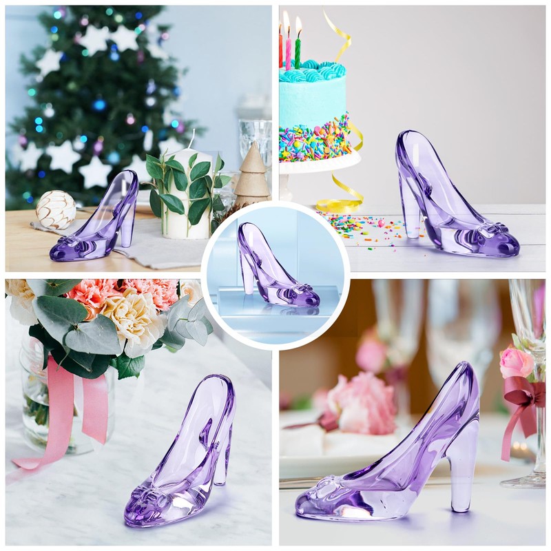 Cinderella Shoe Decor, Crystal High Heels Shoes Ornaments Glass Slipper