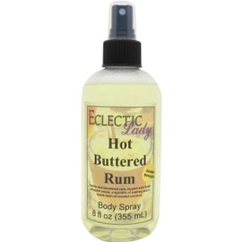 Hot Buttered Rum Body Spray (Double Strength), 8 ounces, Body Mist for Women with Clean, Light & Gentle Fragrance, Long Lasting Perfume with Comforting Scent for Men & Women, Cologne with Soft, Subtle