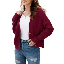 TASAMO Women’s Cozy V Neck Cardigans Button Down for a Loose, Effortless Look