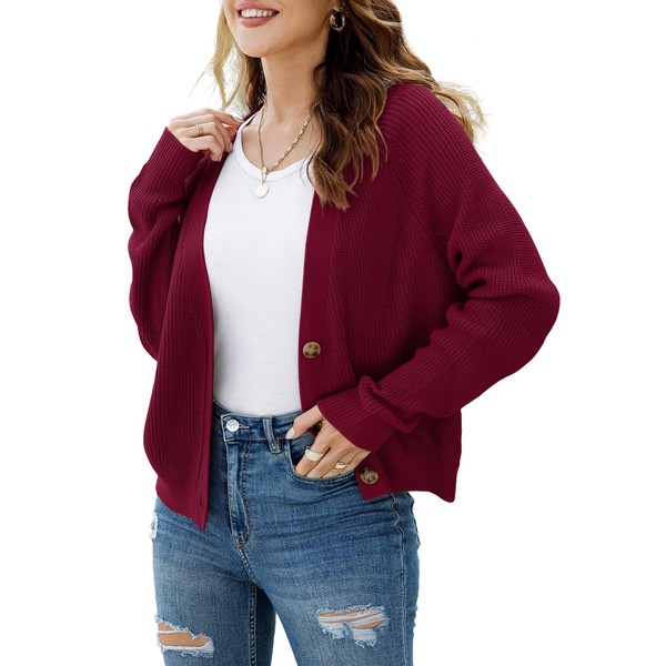 TASAMO Women’s Cozy V Neck Cardigans Button Down for a