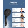 Filtered Shower Head with Handheld Matte Black, BOWGER 6 Modes