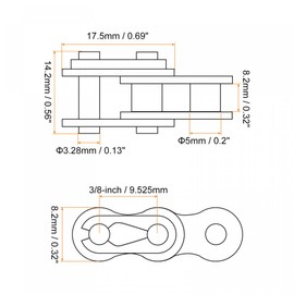 sourcing map 8Pcs Chain Master Connector Link Roller, 3/8" Pitch Carbon Steel, Standard Connecting Split Links for 06B Chain