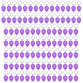 RaySoar 100 Pack Mini UV LED Keychain Flashlight, 395nm Ultraviolet Keychain Flashlight, UV Keychain Light Black Light for Detections-Purple Shell