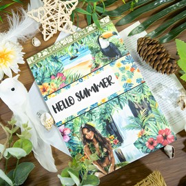 Snycler Hello Summer Theme Sticker Scrapbooking Supplies for Junk Journal, 20 Sheets PET Stickers - Vintage Journaling Stickers, Ephemera Sticker Book Pre Cut, Junk Journal Supplies, Planner