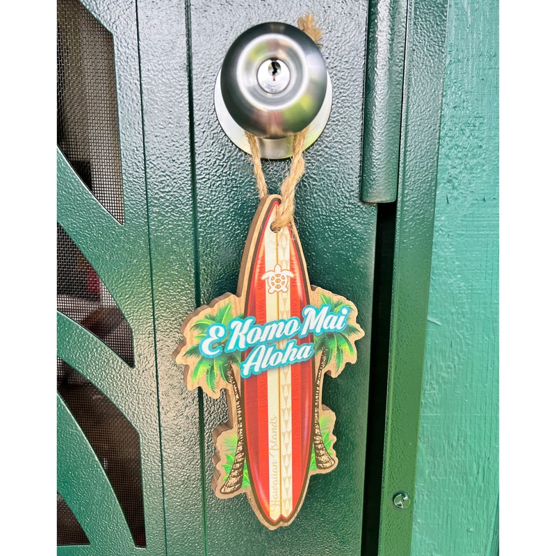 Do not Disturb Welcome Hawaii Surfboard Door Knob Hanger Aloha