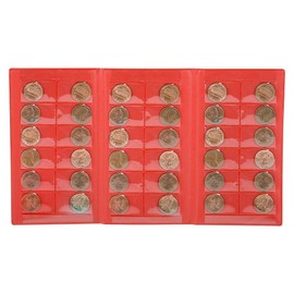 Zugar Land Souvenir Penny Holder Collecting Books (RED - US Flag) Bi-Fold Coin Display for Rare and Elongated Pennies! (RED - US Flag)