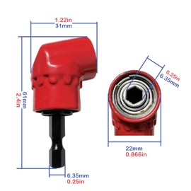Wjelet 105 Degree Right Angle Drill Bit Adapter, 1/4'' Hex Shank Right Angle Drill Attachment, Right Angle Screwdriver, PZ2 and PH2 Impact Driver Bits