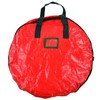Christmas Wreath Storage Bag PE Woven Fabric Dustproof Round Red