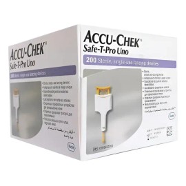 Lancetas Safe-t-pro Uno Accu-chek 200 Unidades Color Blanco