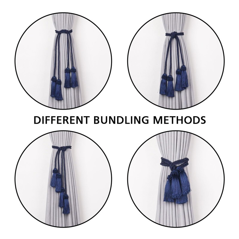Pretty Jolly 2 Pack Double-Ended Tassel Curtain Tiebacks European Style