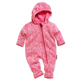 Playshoes Unisex Baby Fleece Jumpsuit, Breathable With Long Zip And Hood, Mottled Pattern - 80