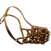 Secure Leather Mesh Basket Dog Muzzle #12 Brown - Doberman,