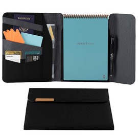 Rocketbook Flip Capsule Folio Cover - 100% Recyclable Cover with Pen Holder, Magnetic Clasp & Inner Storage - Black, Executive Size (6" x 8.8") (CAP-FLP-E-CGN)