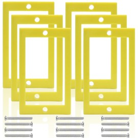 Wawory 1/4" Single Gang Electrical Box Extenders - UL Listed Outlet Switch Extenders with Plastic Housing, Yellow Surface-Mount Spacers (6 Pack) for Switches & Receptacles