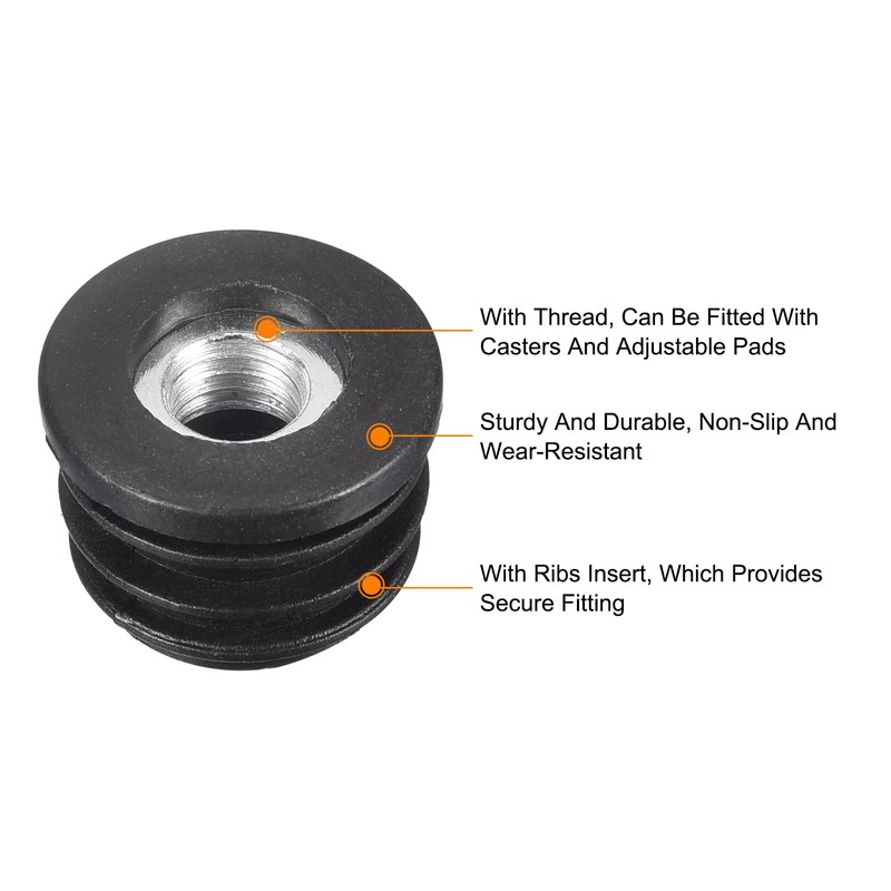 sourcing map Pack of 8 Round Pipe Inserts with M8