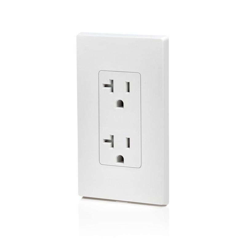 Leviton 20 Amp Decora Tamper-Resistant Duplex Electrical Wall Outlet, T5825-W,
