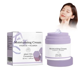 Feuchtigkeitsspendende Gesichtscreme, 50 Ml Anti Aging Tagescreme Feuchtigkeitscreme Natural Gesichtscreme Verschönernde Gesichtscreme, Reduziert Spannungsgefühle & Trockenheitsfältchen (Violett)