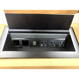 Ellora New Ellora In-Surface Power Unit Black 3 Power (I) 2 USB Charger 2 Open Data