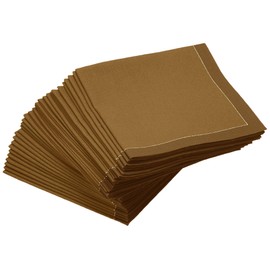 Five Star Napkins Folded Cotton Cocktail Napkins, Beverage Napkin, Dessert Napkin, Bar Napkin, Party Napkin, Napkins for Events, Holidays, Weddings, Parties 8"x8" - Disposable 30 x Pack, Khaki