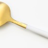 Kuchipol GOA White Matte Gold Dessert Spoon
