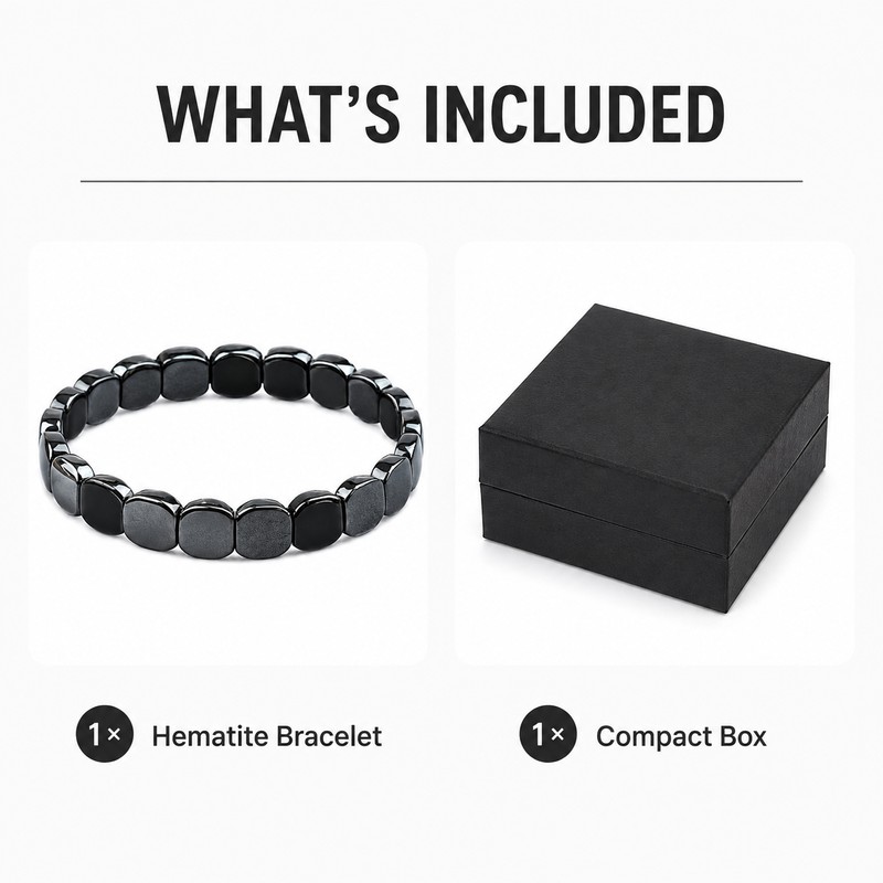 Hematite Bead Bracelet for Everyday Style – Geometric Metallic Stone