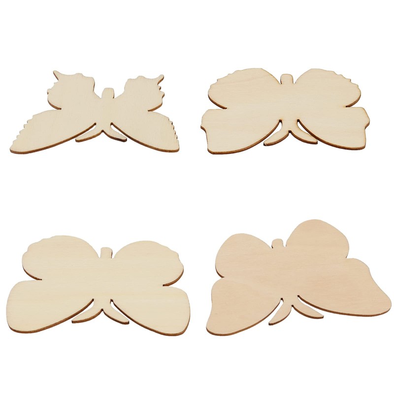 HOZEON 80 PCS Wooden Butterfly Crafts - Wooden Butterfly Cutouts