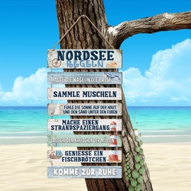CHDITB North Sea Rules Sign, Decorative Beach and Sea, Beach Welcome Sign, Nautical Lighthouse Decoration, Maritime, Summer Decoration Indoor, Home Wall Door, Sea Hanging Decor, Beach Summer Theme