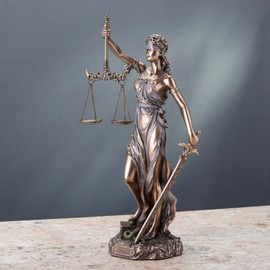 Unicorn Studio WU76457A4 Cardinal Virtues Our Lady of Justice Statue, 12-inch High, Cold Cast Bronze