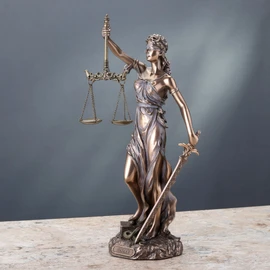 Unicorn Studio WU76457A4 Cardinal Virtues Our Lady of Justice Statue, 12-inch High, Cold Cast Bronze