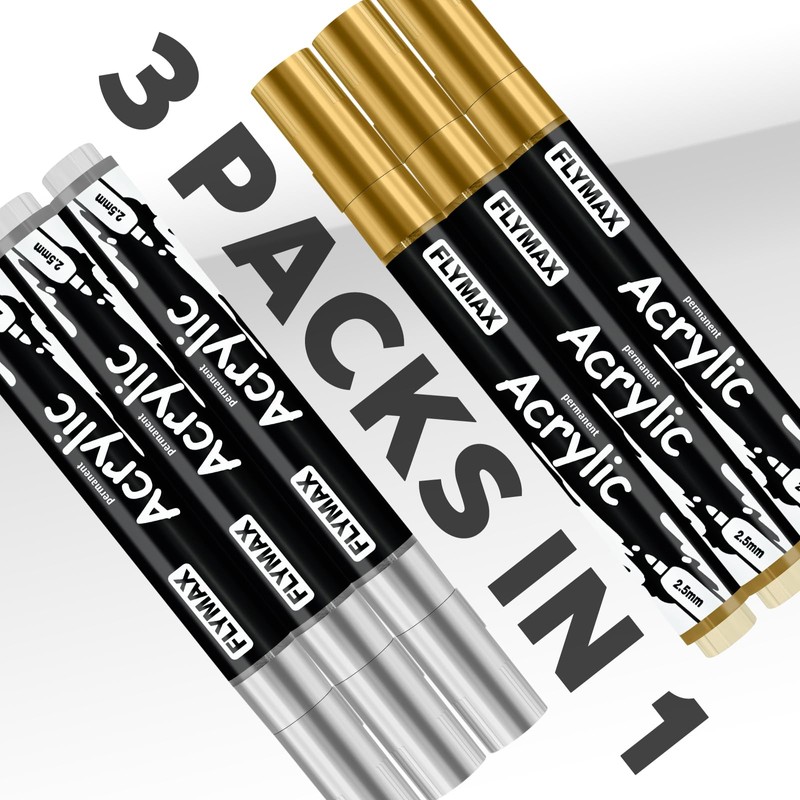 FLYMAX Blue Marker Paint Pens - Permanent Marker Pens Blue