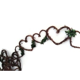 Rustic Vine Hearts Garland with Greenery – 5 Ft Decorative Wedding Garland for Archways, Tables, Mantels & Backdrops