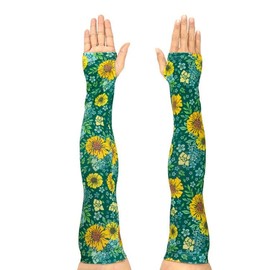 TUYUU Farmers Gardening Sleeves For Women,Thorn Proof Garden Sleeves,Cooling Protective Sleeves For Garden Farm Arms Ski Sun (Sunflower#1)