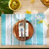 DII Summer Stripe Outdoor Tabletop Collection, Multi-use, Machine Washable, Reversible